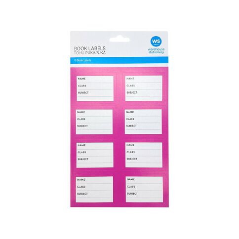 WS Book Labels Pink