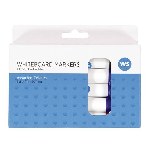 WS Whiteboard Marker Bullet 10 Pack Assorted