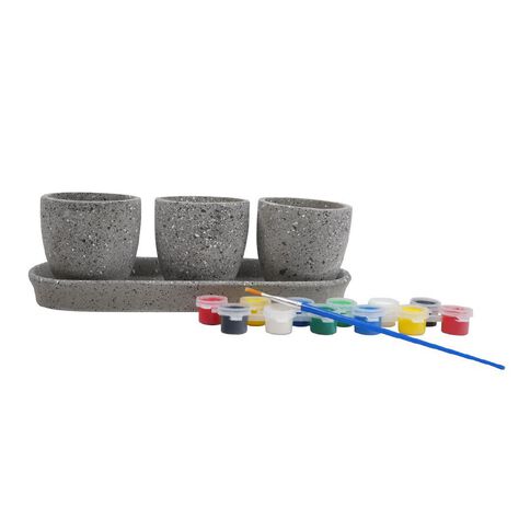 Uniti Cement Flower Pot Paint Set