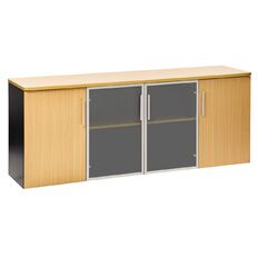 Jasper J Emerge Credenza Wood/Glass Doors 1800 Beech/Ironstone
