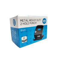 WS Punch Heavy Duty 2 Hole Metal 40 Sheet Black