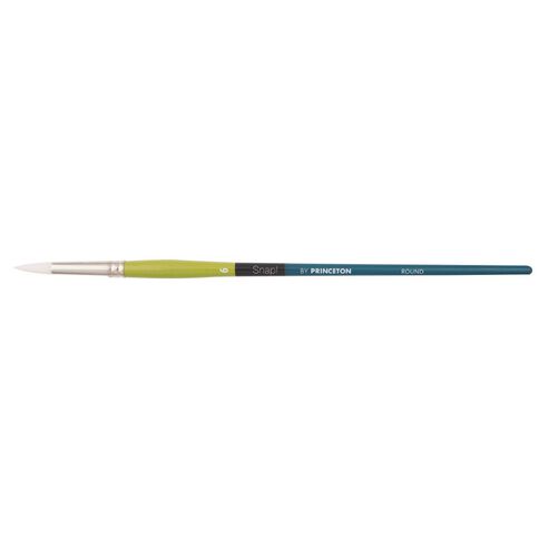 Princeton Snap Brush Long Handle Taklon Round 6 White