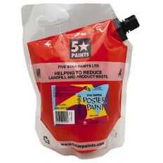 Fivestar Tempera Poster Paint Brilliant Red 1.5L Pouch