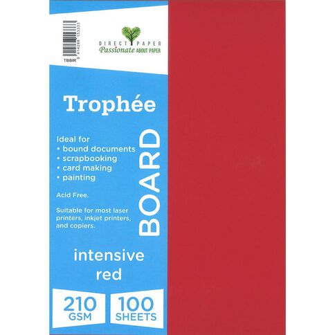 Trophee Board 210gsm 100 Pack Intensive Red A4