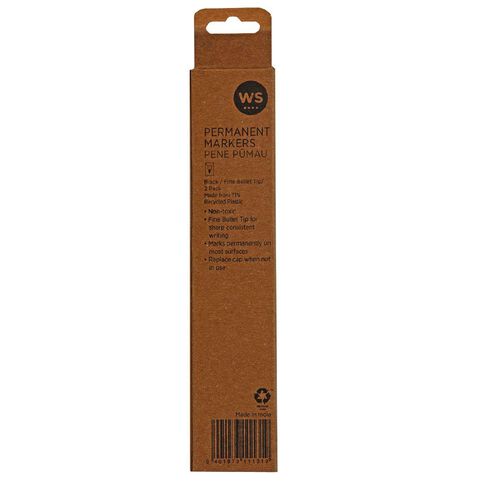 WS Permanent Marker Fine 2 Pack