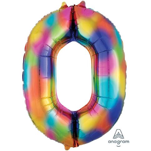 Anagram #0 Rainbow Foil Balloon Supershape 36in
