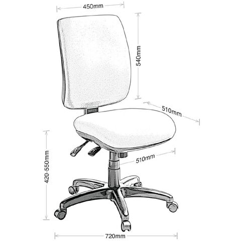 Eden Sport 3 Lever Highback Ergonomic Chair Ebony