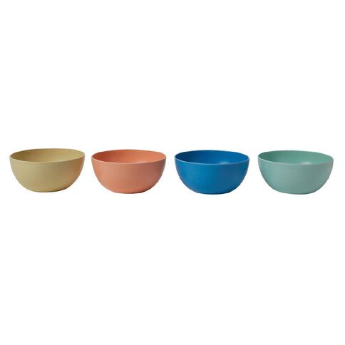 Living & Co Kids Bamboo Mix Bowls Multi-Coloured 4 Pack