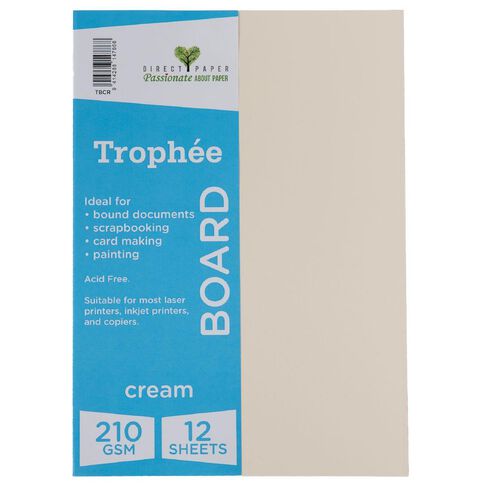 Trophee Board 210gsm Cream A4 12 Pack