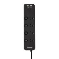 Jackson Surge Protected Powerboard - Switched 4 Outlet Black