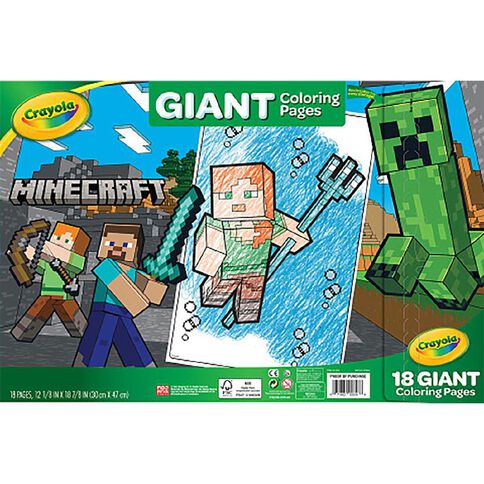 Crayola Giant Coloring Pages Foldalope Minecraft
