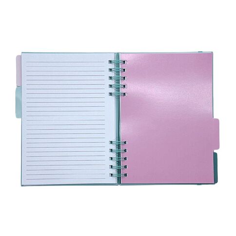 Uniti Clubhouse Hardcover Notebook With Tabs Cherry Green Light