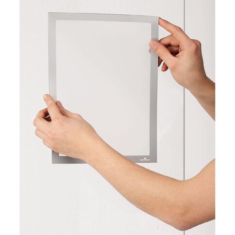 DURAFRAME Self Adhesive Sign 1 Pack Silver A4