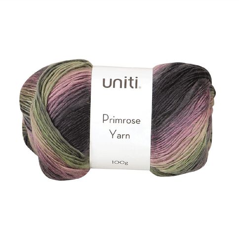 Uniti Yarn Primrose Charcoal Sage 100g Multi-Coloured