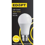 Edapt LED B22 Classic Light Bulb 15W Warm White