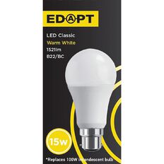 Edapt LED B22 Classic Light Bulb 15W Warm White