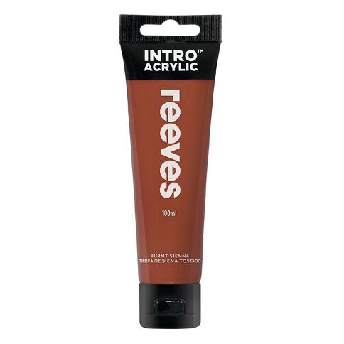 Reeves Intro Acrylic Paint Burnt Sienna 100ml