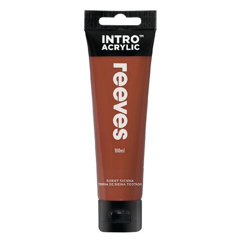 Reeves Intro Acrylic Paint Burnt Sienna 100ml