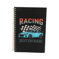 Uniti Kids Racing Spiral Black Notebook Uniti Kids Racing Spiral Black Notebook