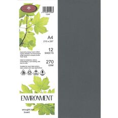 Direct Paper Enviro Board 270gsm 12 Pack Wrought Iron Grey A4
