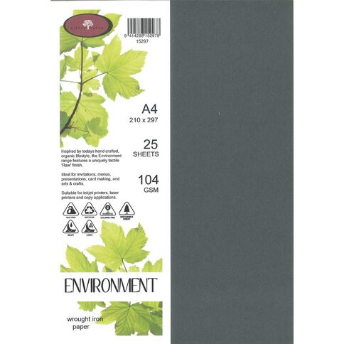 Direct Paper Enviro Paper 104gsm 25 Pack Wrought Iron Grey A4