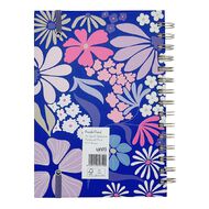 Uniti Floral A5 Hardcover Notebook Purple Mid A5