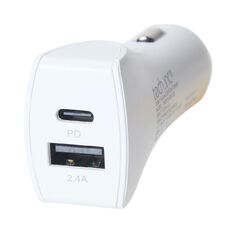 Tech.Inc USB-C + A 32W PD Dual Car Charger White