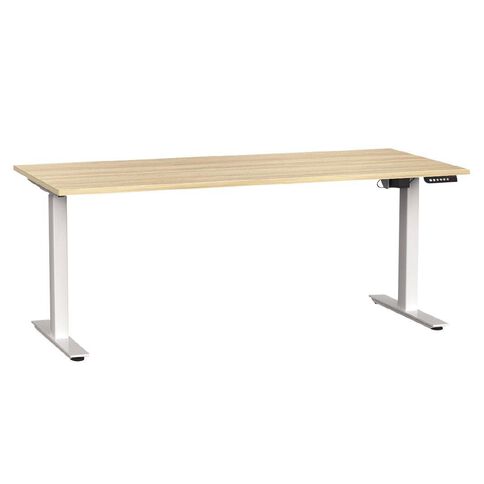 Agile Electric Height Adjustable Desk 1800 Atlantic Oak/Silver