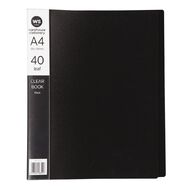 WS Clear Book 40 Leaf Black A4