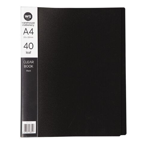 WS Clear Book 40 Leaf Black A4