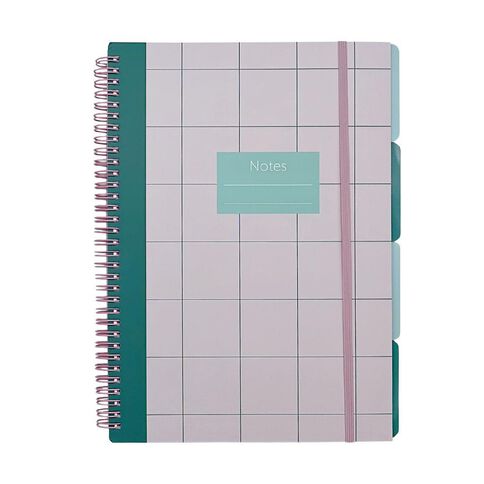 Uniti Clubhouse Softcover Notebook With Dividers A4 Pink
