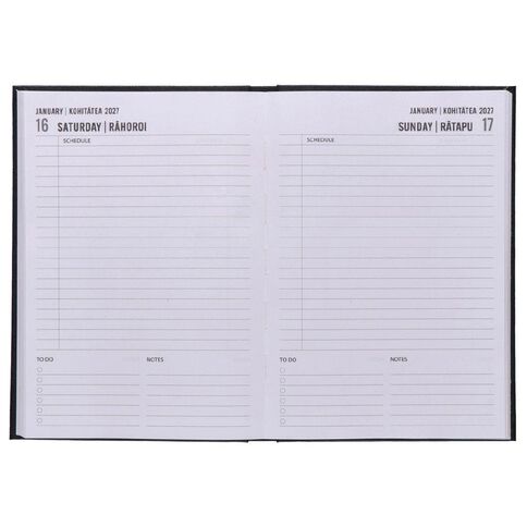 WS Mid Year Diary Black Date To Page A5 26-27