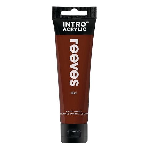 Reeves Intro Acrylic Paint Burnt Umber 100ml