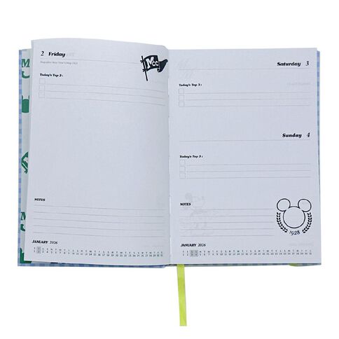 Mickey Mouse 2026 Day To Page Diary Blue A5
