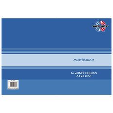 WS Analysis Book Limp 16 Column Blue A4