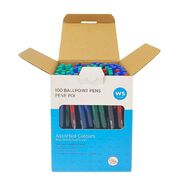 WS Office Ball Pen 100 Pack Assorted