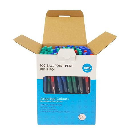 WS Office Ball Pen 100 Pack Assorted