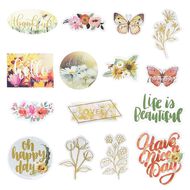 Uniti Sunshine Floral Cardstock Die Cut Shapes 30 Pieces