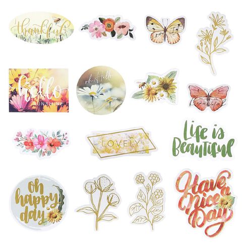 Uniti Sunshine Floral Cardstock Die Cut Shapes 30 Pieces