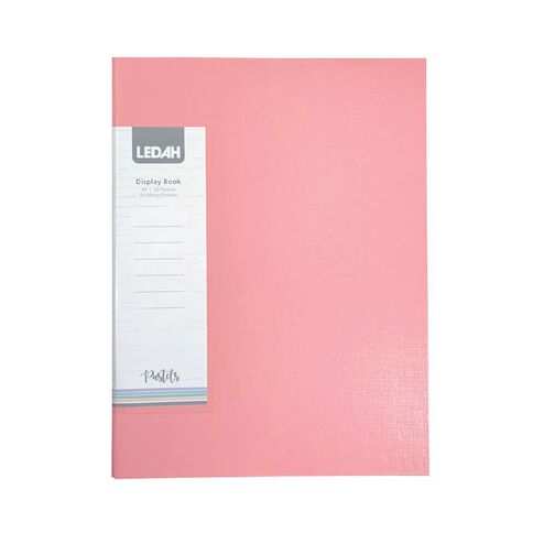Ledah Pastels Display Book 20 Pocket Pink A4