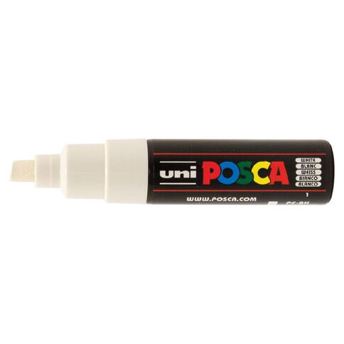 Uni Posca Marker 8.0mm Chisel White