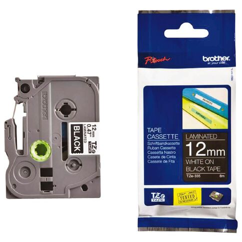 Brother Label Tape Tze-335 12mm 8m White on