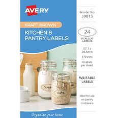 Avery Kraft Brown Handwritable Kitchen Labels 57.1mm x 28.6mm 24 Labels