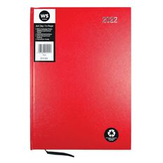 WS Diary 2022 Day To Page Red A4