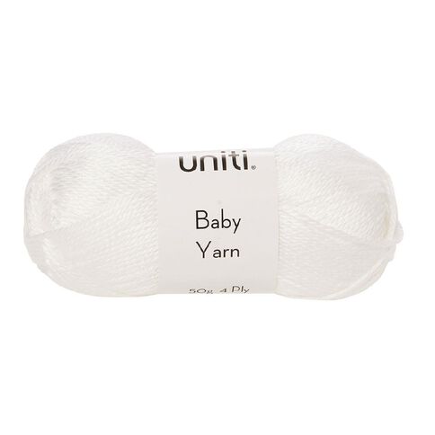 Uniti 4-ply Baby Acrylic Yarn White 50g