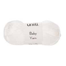 Uniti Yarn Baby Acrylic 4 Ply White 50g