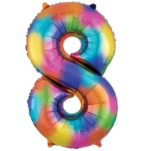 Anagram #8 Rainbow Foil Balloon Supershape 36in