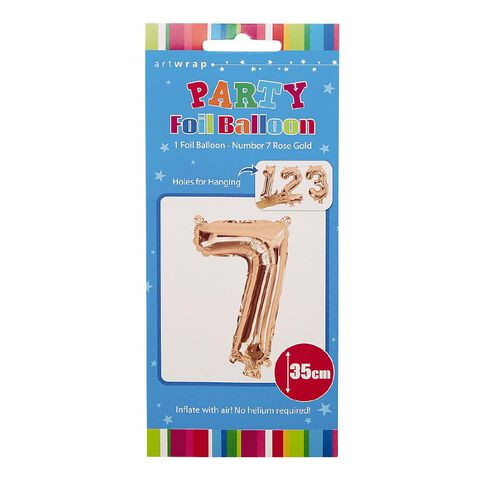 Artwrap Party Foil Balloon Number 7 Rose Gold 35cm