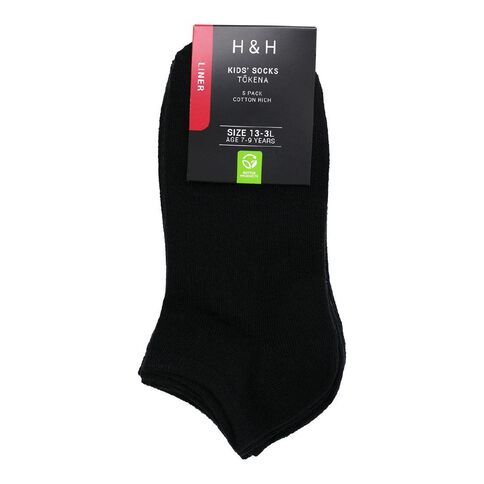 H&H Kids' Plain Liner Socks  5 Pack