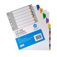 WS 1-12 Tab Coloured Dividers